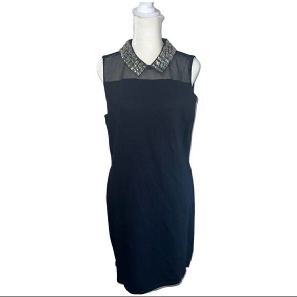 Lauren ralph lauren Black  embelleshed collar dress size PXL - Picture 1 of 11